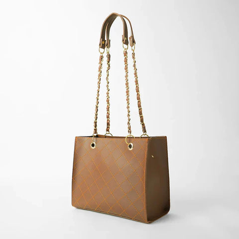 Brown Fuax Leather Bag